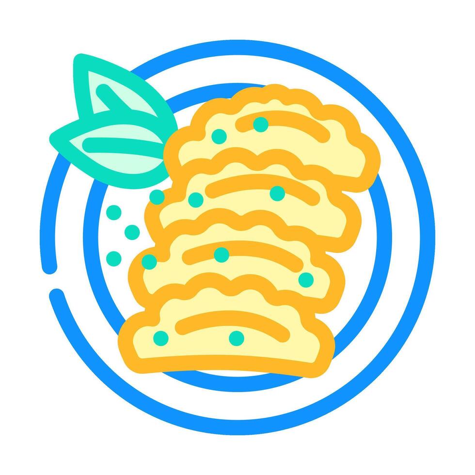 dumplings chinese cuisine color icon illustration vector