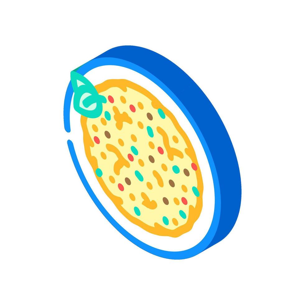 fried rice chinese cuisine isometric icon illustration vector