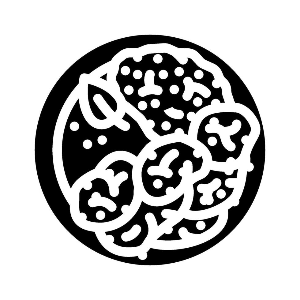 sesame chicken chinese cuisine glyph icon illustration vector