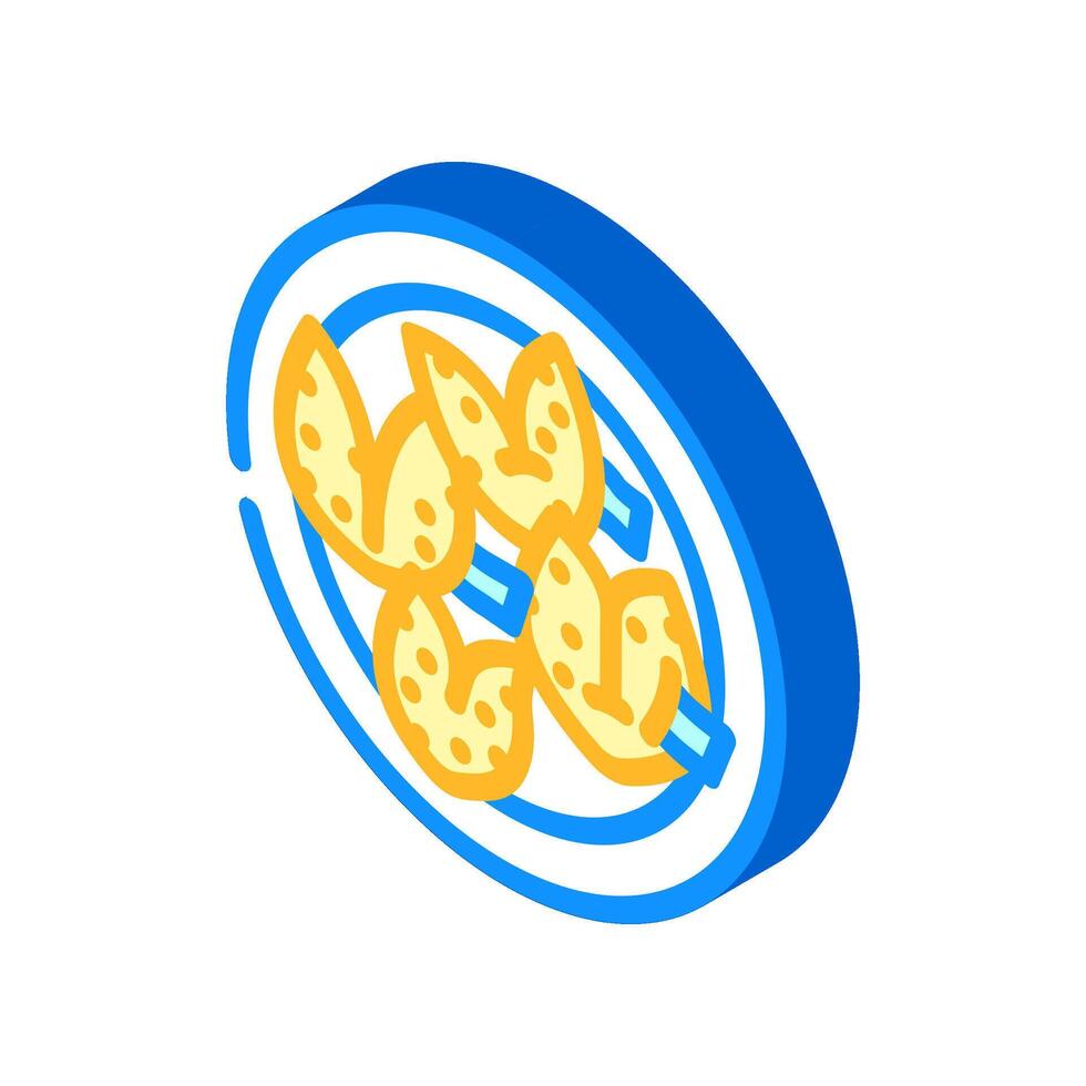 fortune cookie chinese cuisine isometric icon illustration vector
