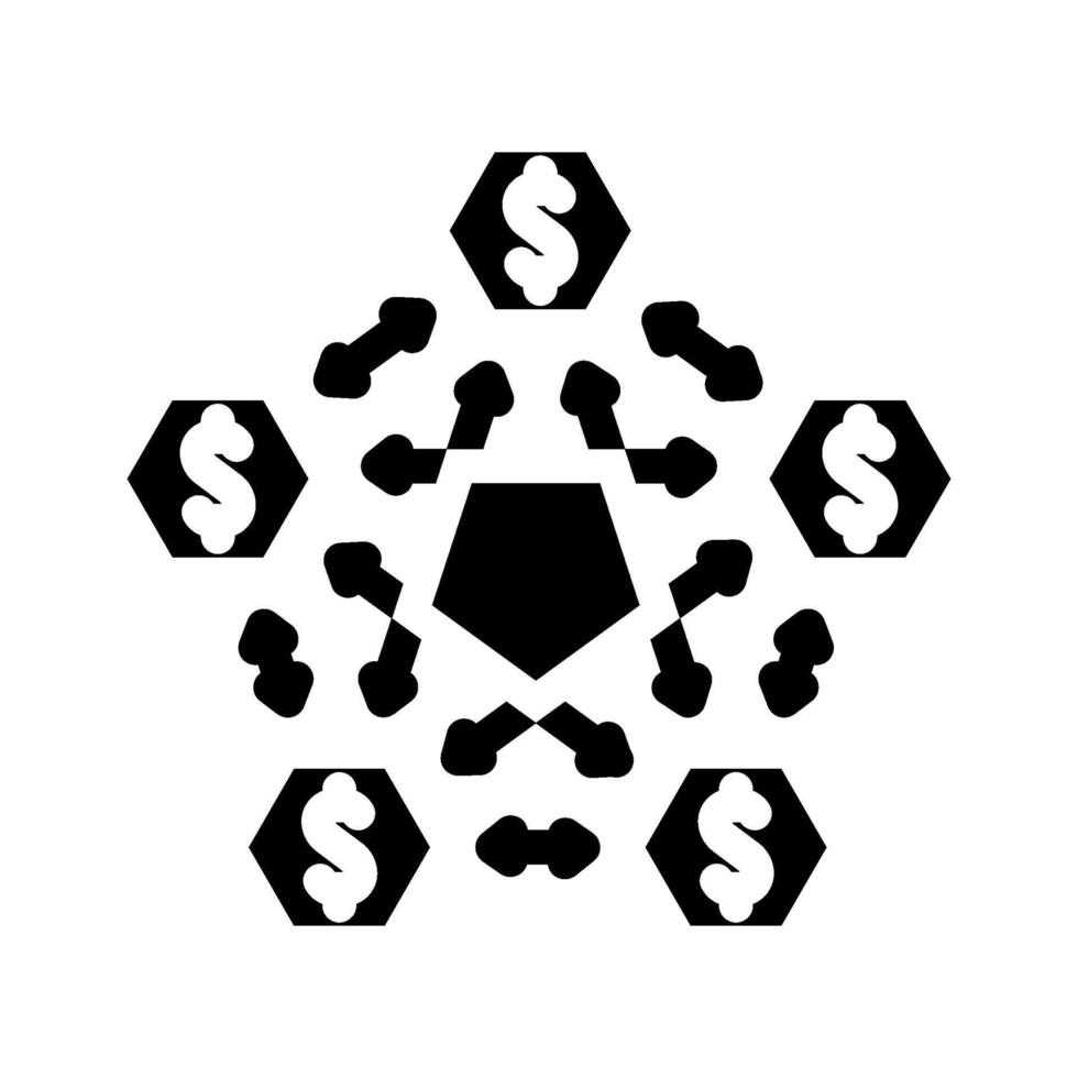 decentralized finance application glyph icon illustration vector