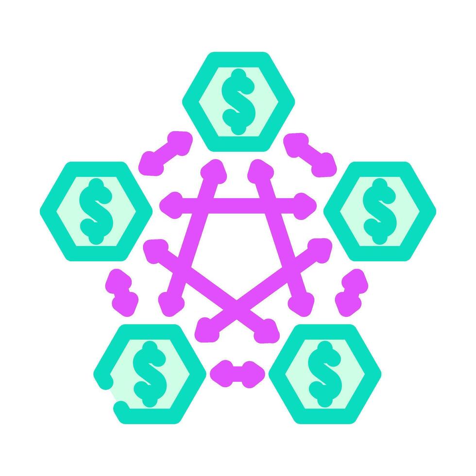 decentralized finance application color icon illustration vector