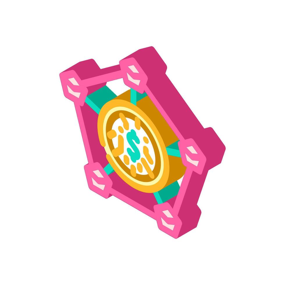 distributed ledger decentralized application isometric icon illustration vector