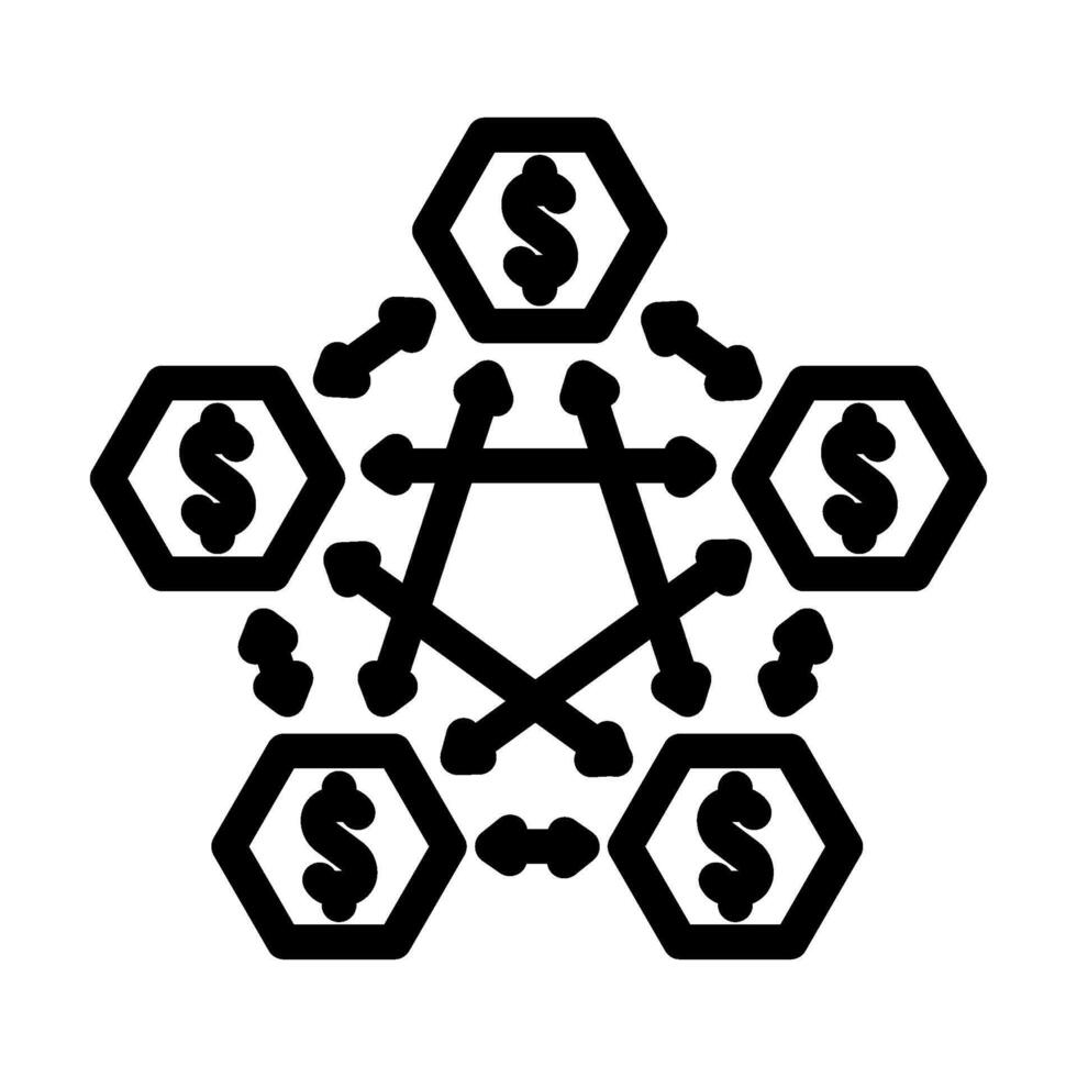 decentralized finance application line icon illustration vector