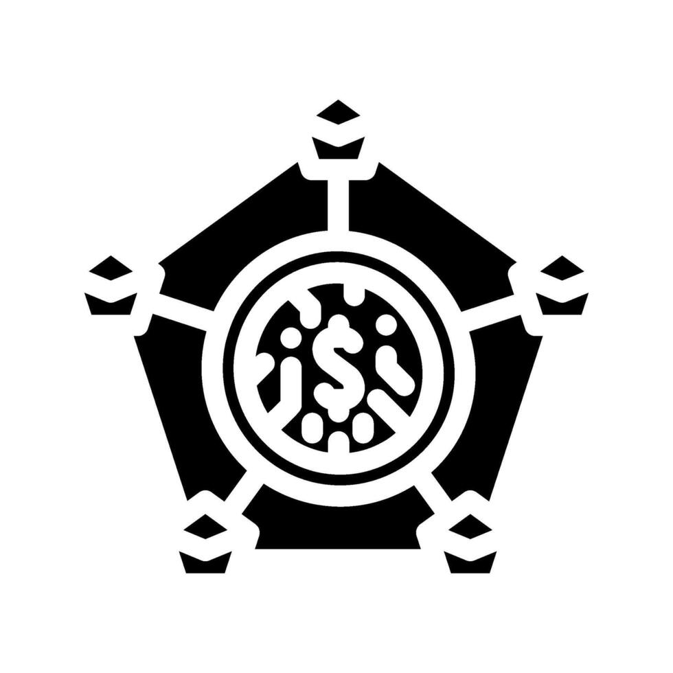 distributed ledger decentralized application glyph icon illustration vector