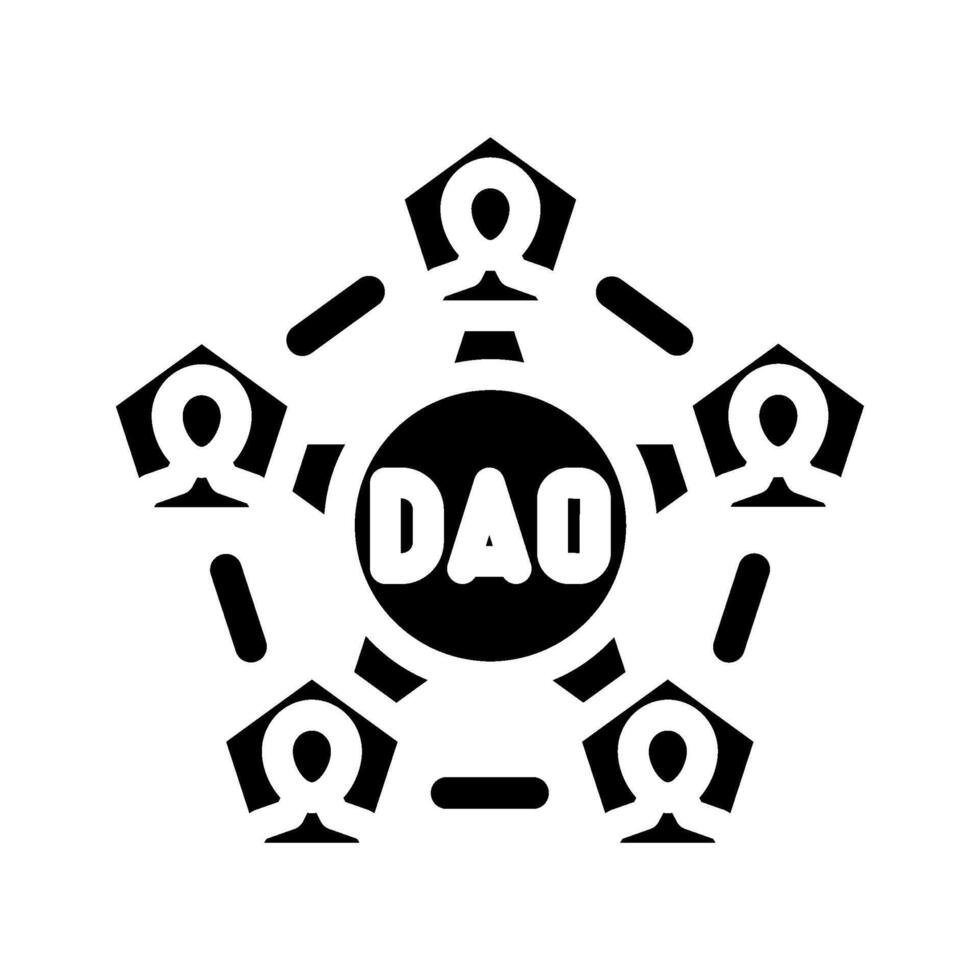 dao decentralized autonomous organization glyph icon illustration vector