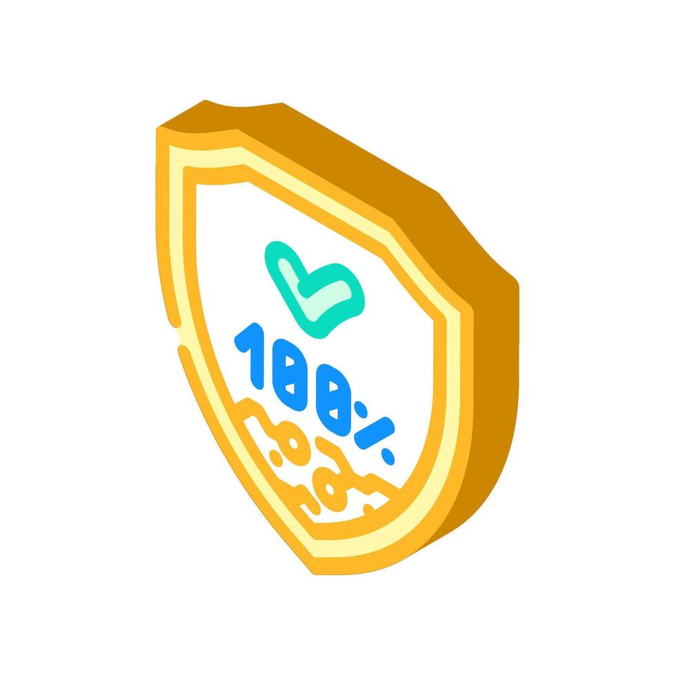 secure transaction shield decentralized application isometric icon illustration vector