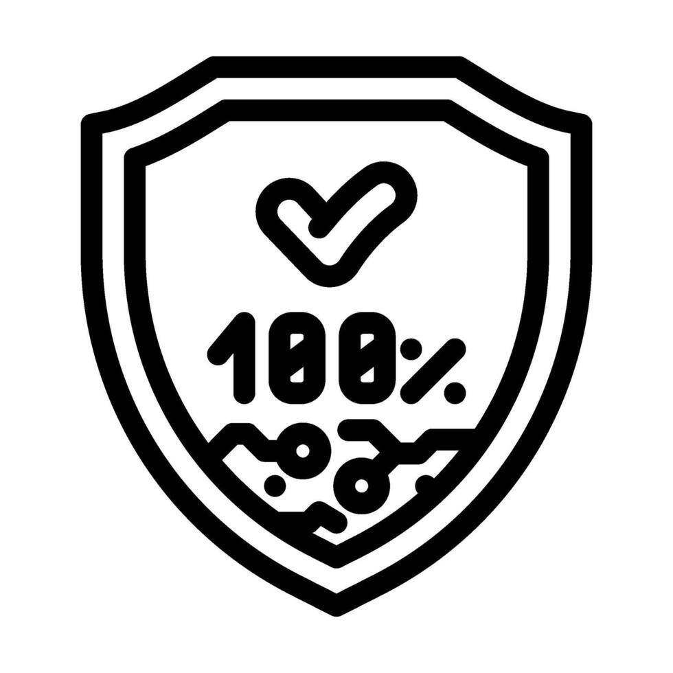 secure transaction shield decentralized application line icon illustration vector