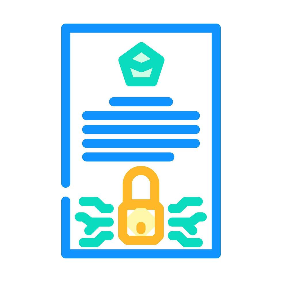 immutable record decentralized application color icon illustration vector