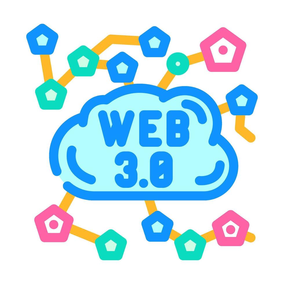web3 integration decentralized application color icon illustration vector