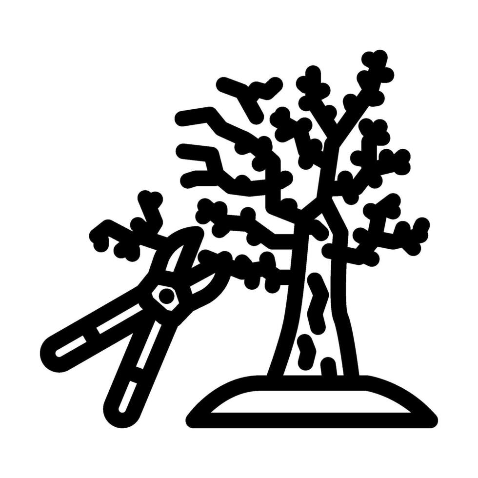tree pruning garden maintenance line icon illustration vector