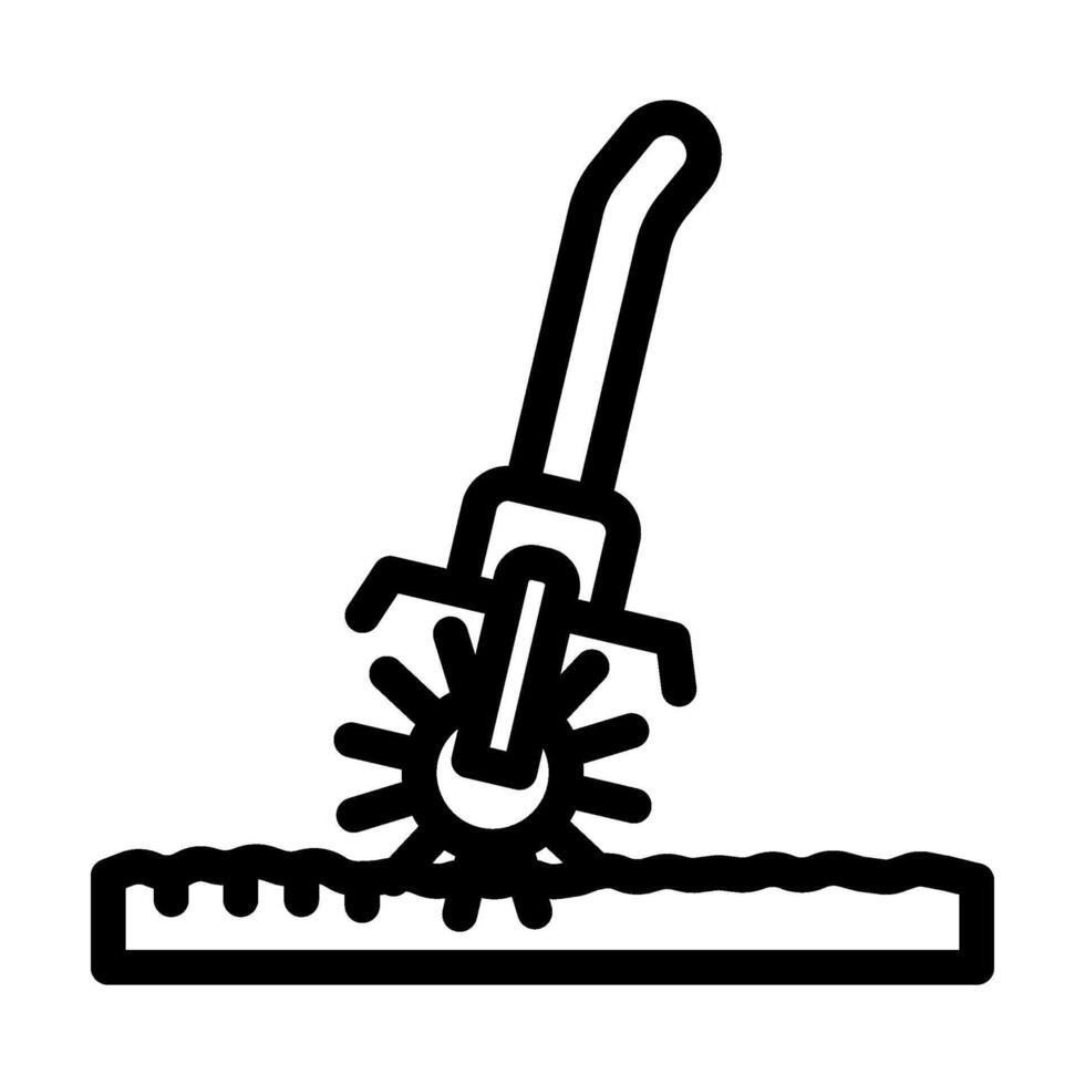 lawn aeration garden maintenance line icon illustration vector