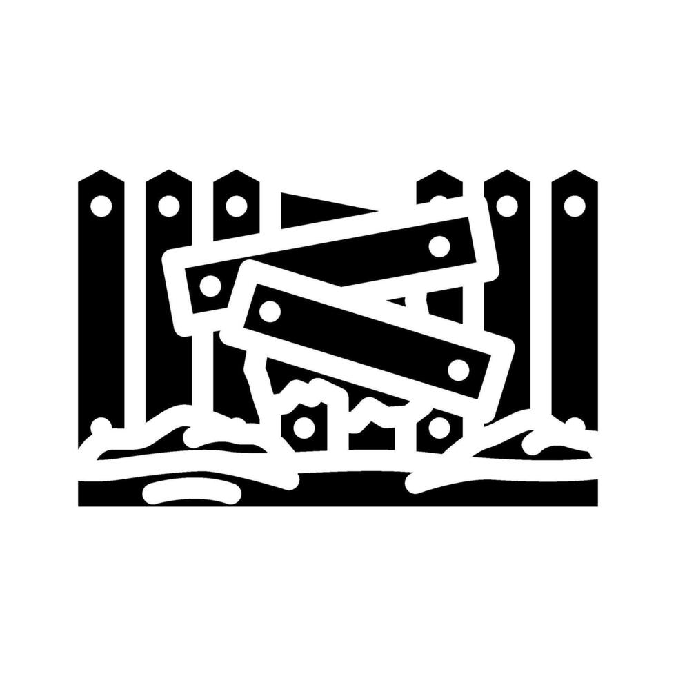 fence repair garden maintenance glyph icon illustration vector