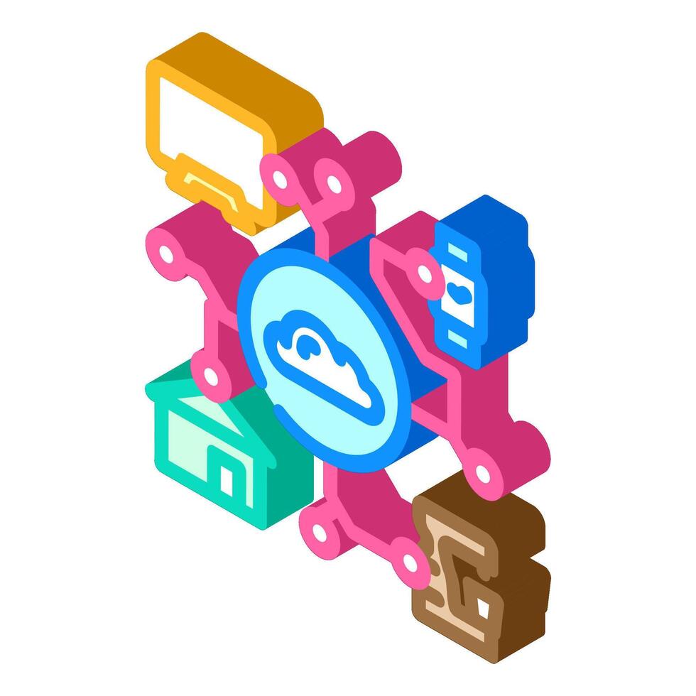 internet of things iot industry 5 isometric icon illustration vector