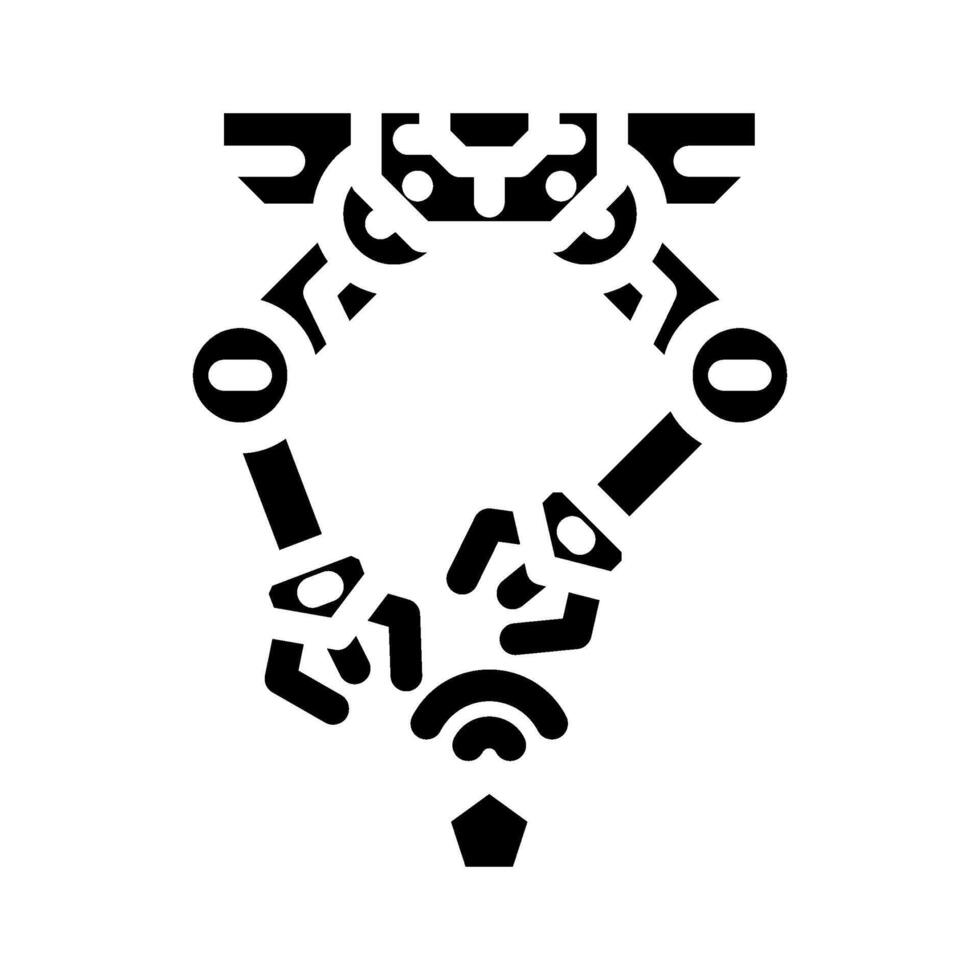 cyber physical systems industry 5 glyph icon illustration vector