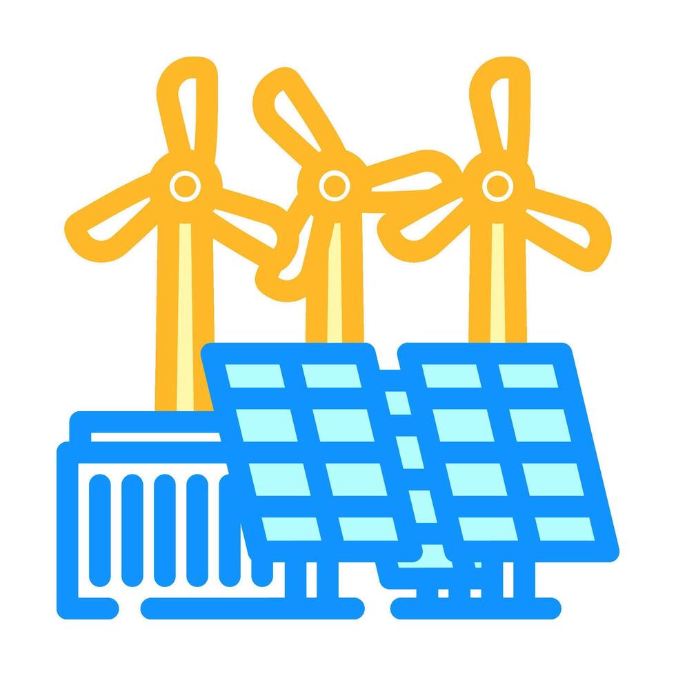 green energy integration industry 5 color icon illustration vector