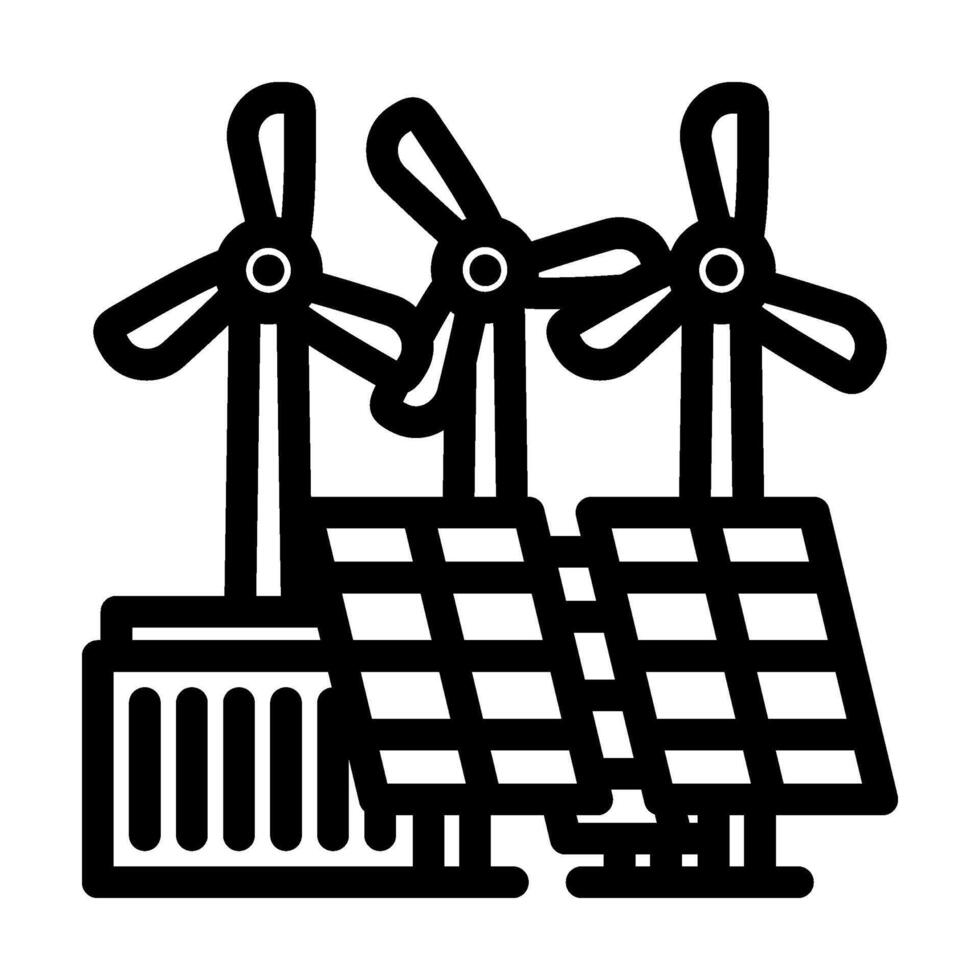green energy integration industry 5 line icon illustration vector