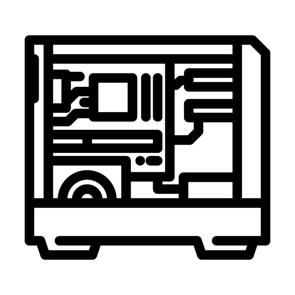 personal computer industry 3 line icon illustration vector