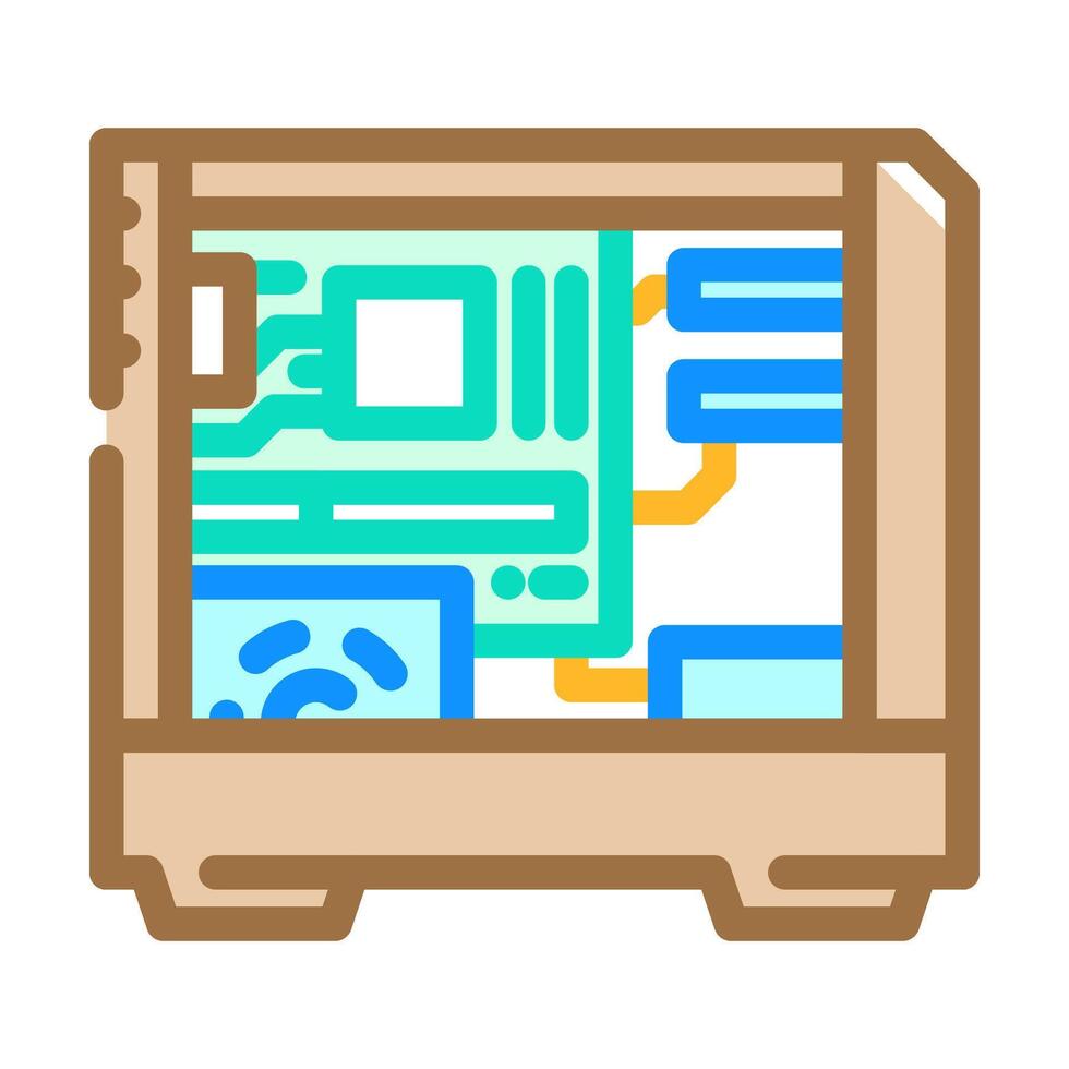 personal computer industry 3 color icon illustration vector
