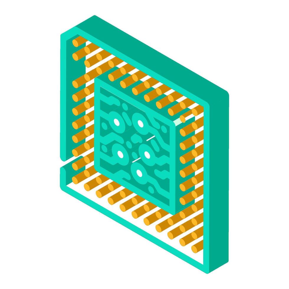 microchip industry 3 isometric icon illustration vector