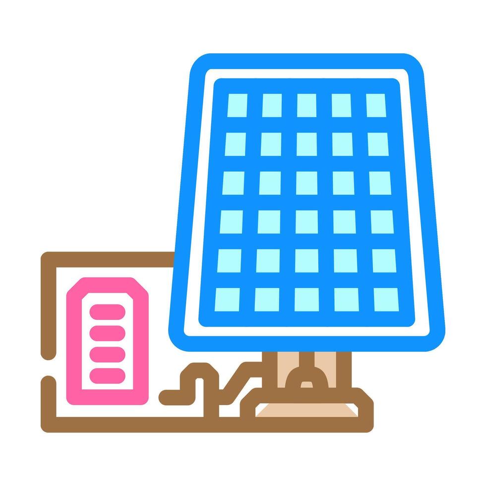 solar panel industry 3 color icon illustration vector