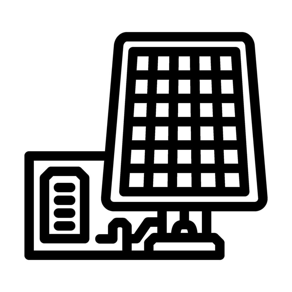 solar panel industry 3 line icon illustration vector