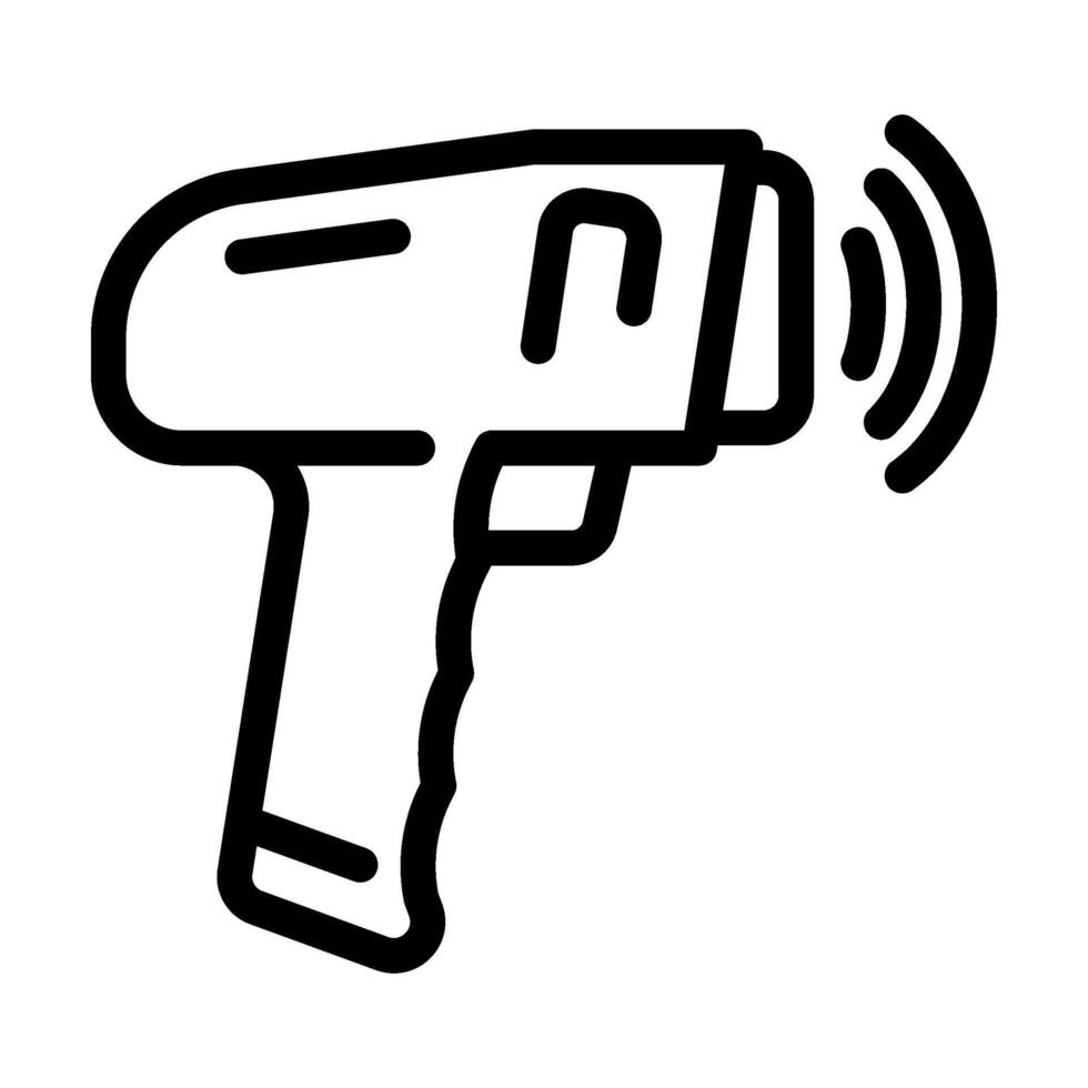 barcode scanner industry 3 line icon illustration vector