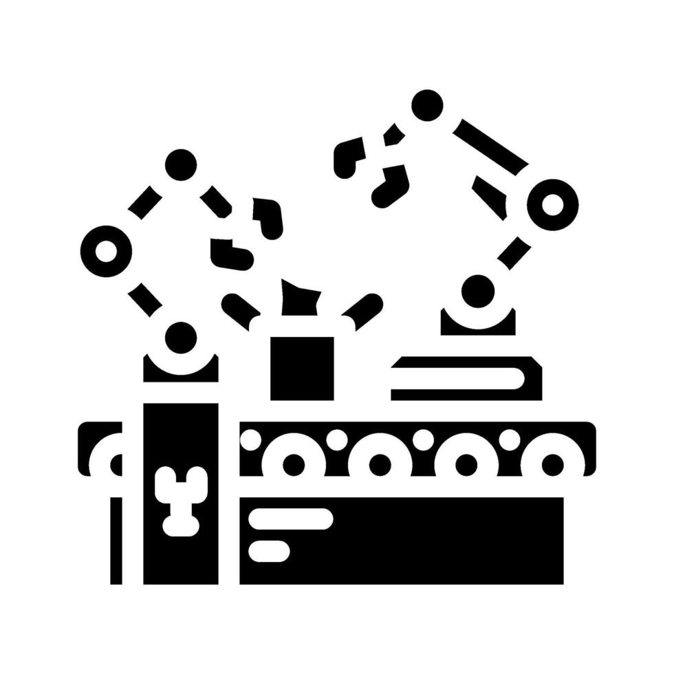 automated factory industry 3 glyph icon illustration vector
