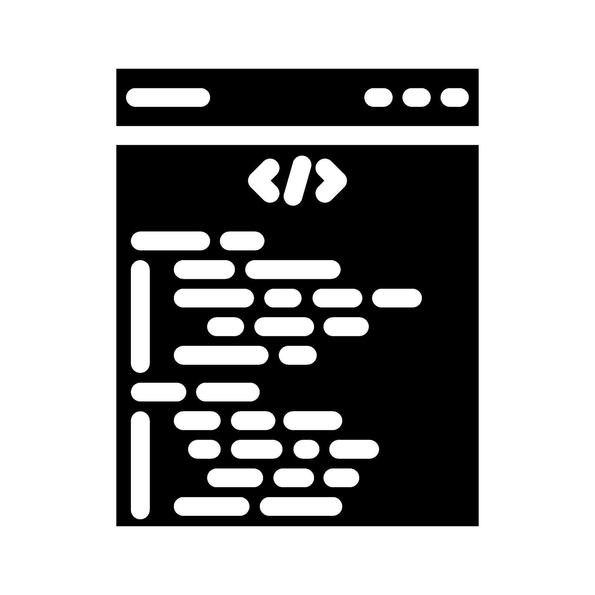 software programming code glyph icon illustration 54191126 Vector Art ...
