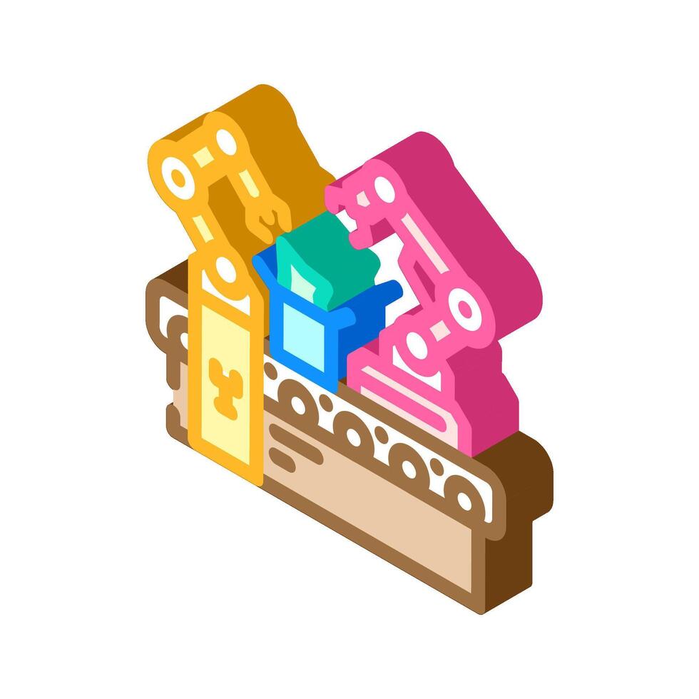 automated factory industry 3 isometric icon illustration vector
