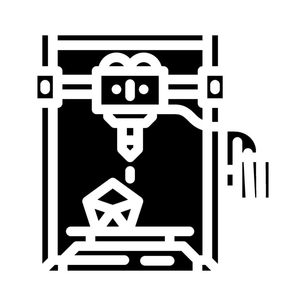 3d printing machine industry 4 glyph icon illustration vector
