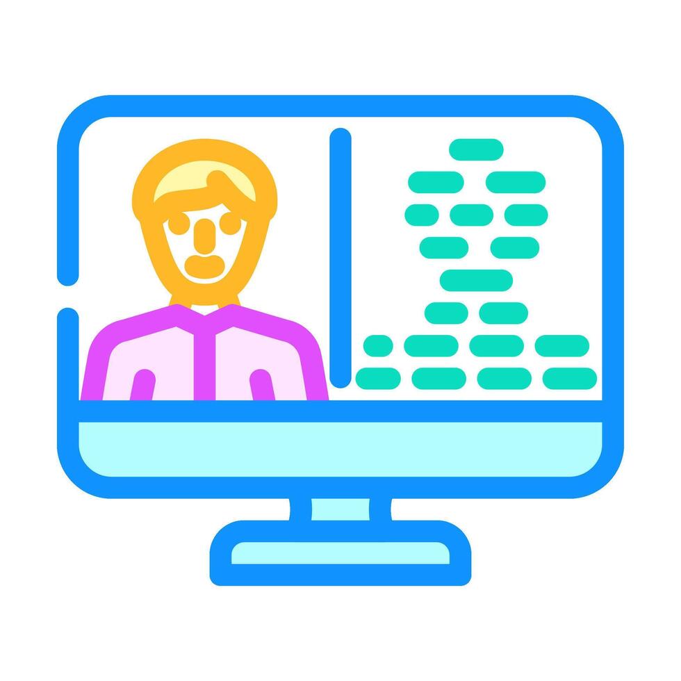 digital twin technology industry 4 color icon illustration vector