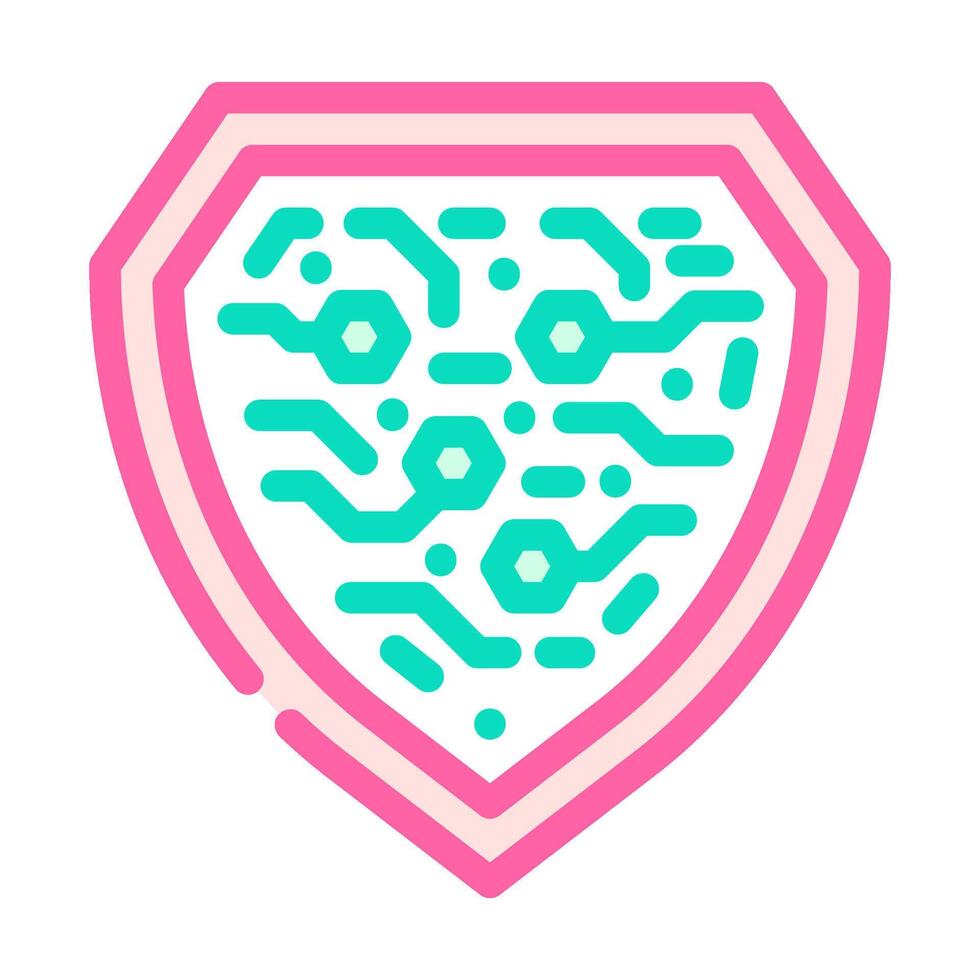cybersecurity shield industry 4 color icon illustration vector