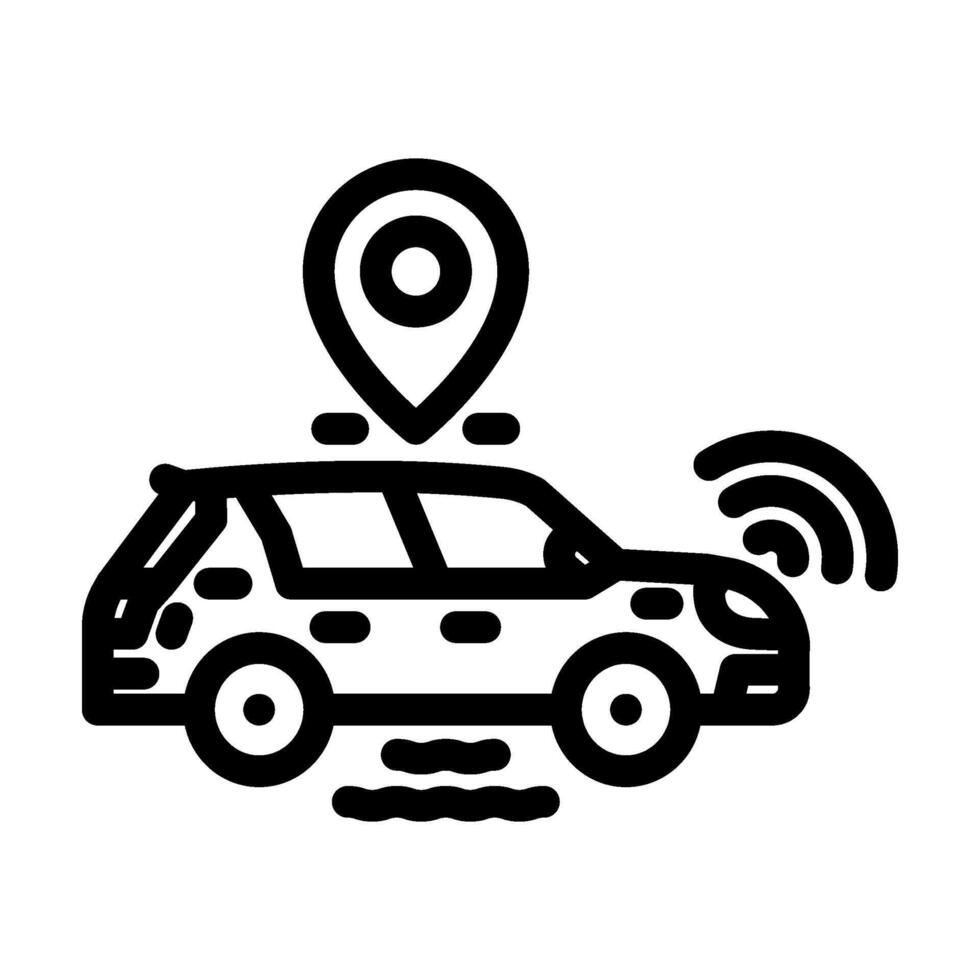 autonomous vehicle industry 4 line icon illustration vector