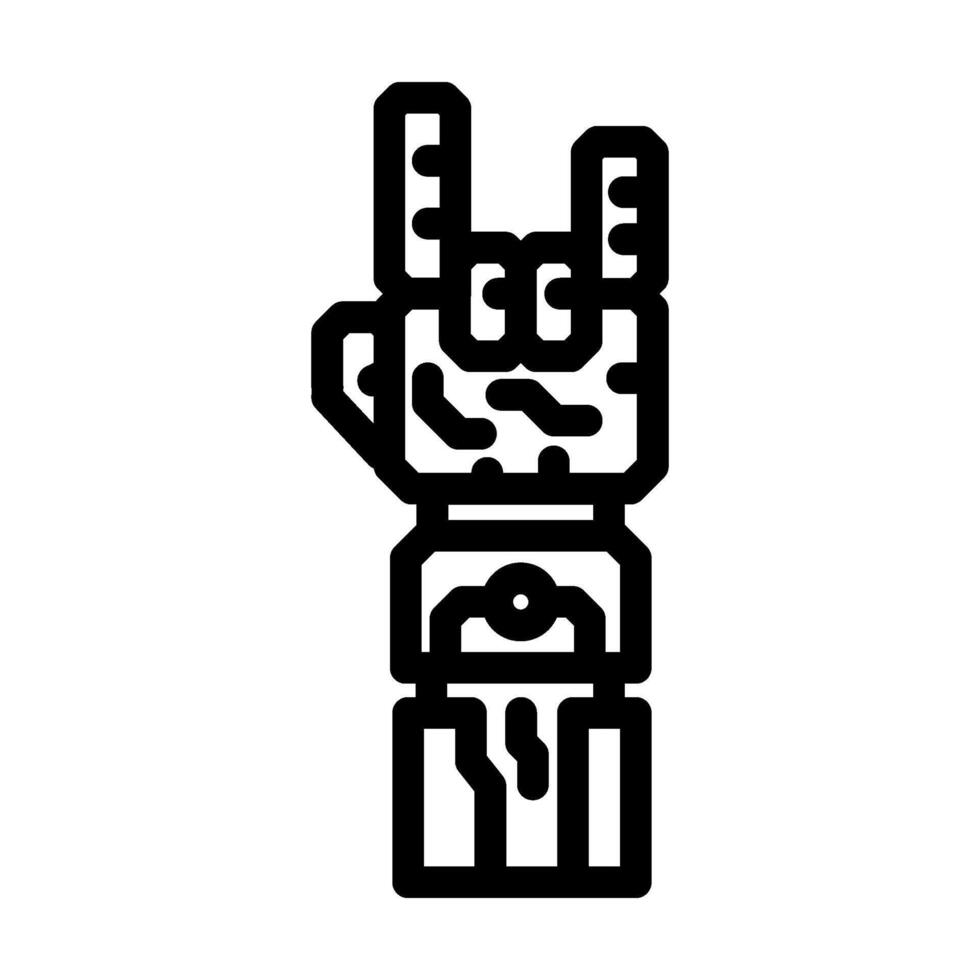 robotics collaboration industry 4 line icon illustration vector