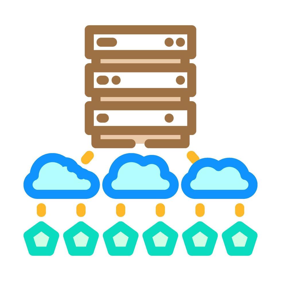 edge computing industry 4 color icon illustration vector