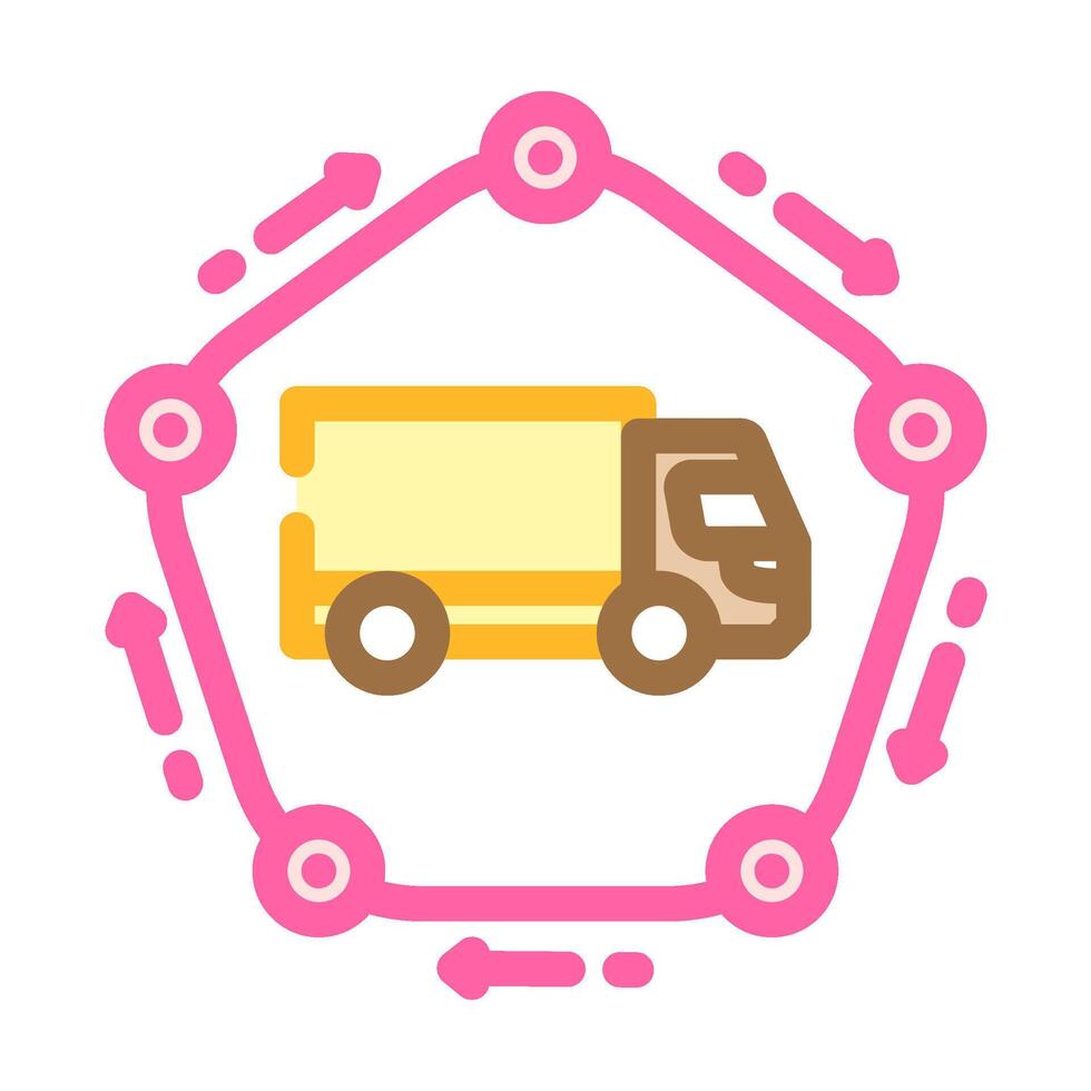 advanced supply chain industry 4 color icon illustration vector