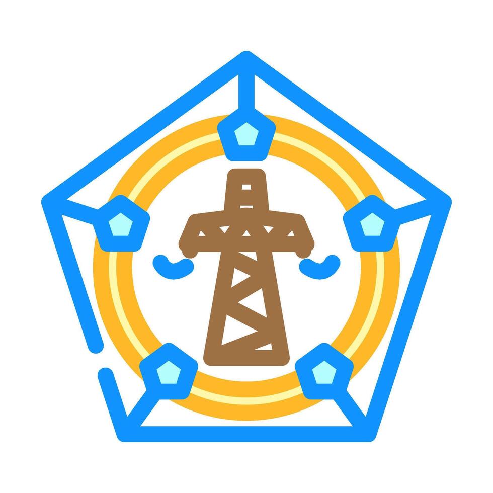 smart grid industry 4 color icon illustration vector