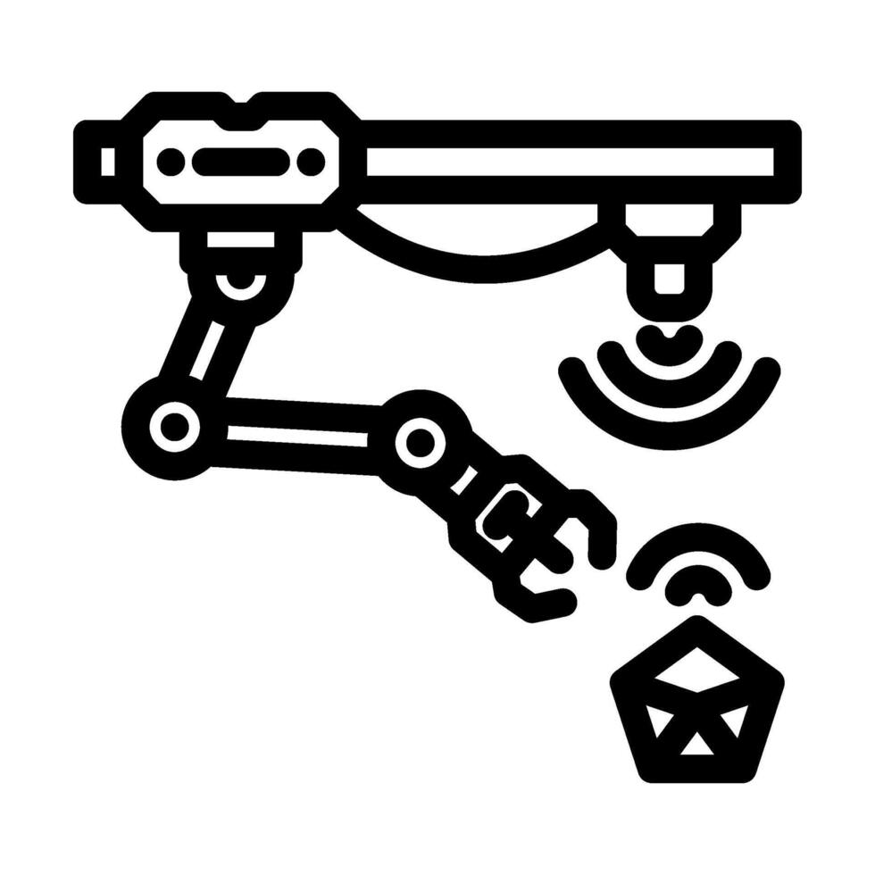cyber physical systems industry 4 line icon illustration vector
