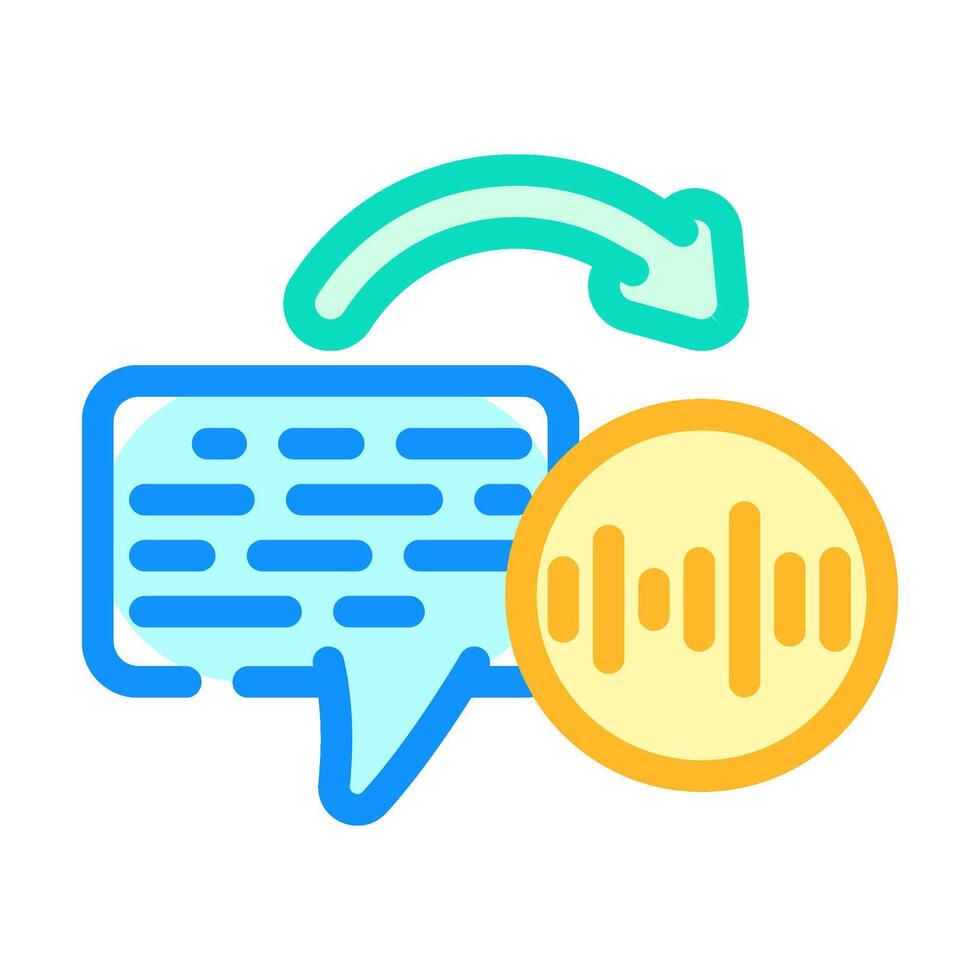 text to speech wave natural language processing nlp color icon illustration vector