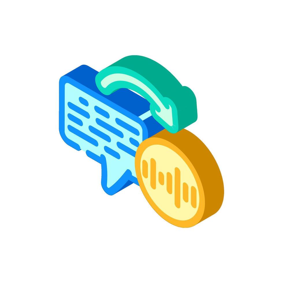 text to speech wave natural language processing nlp isometric icon illustration vector