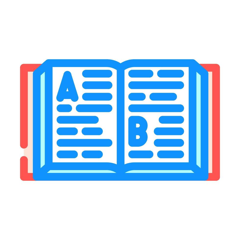 dictionary natural language processing nlp color icon illustration vector