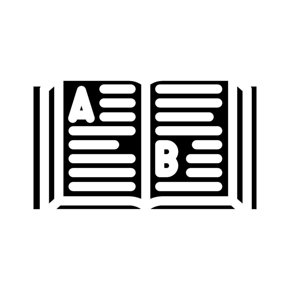 dictionary natural language processing nlp glyph icon illustration vector