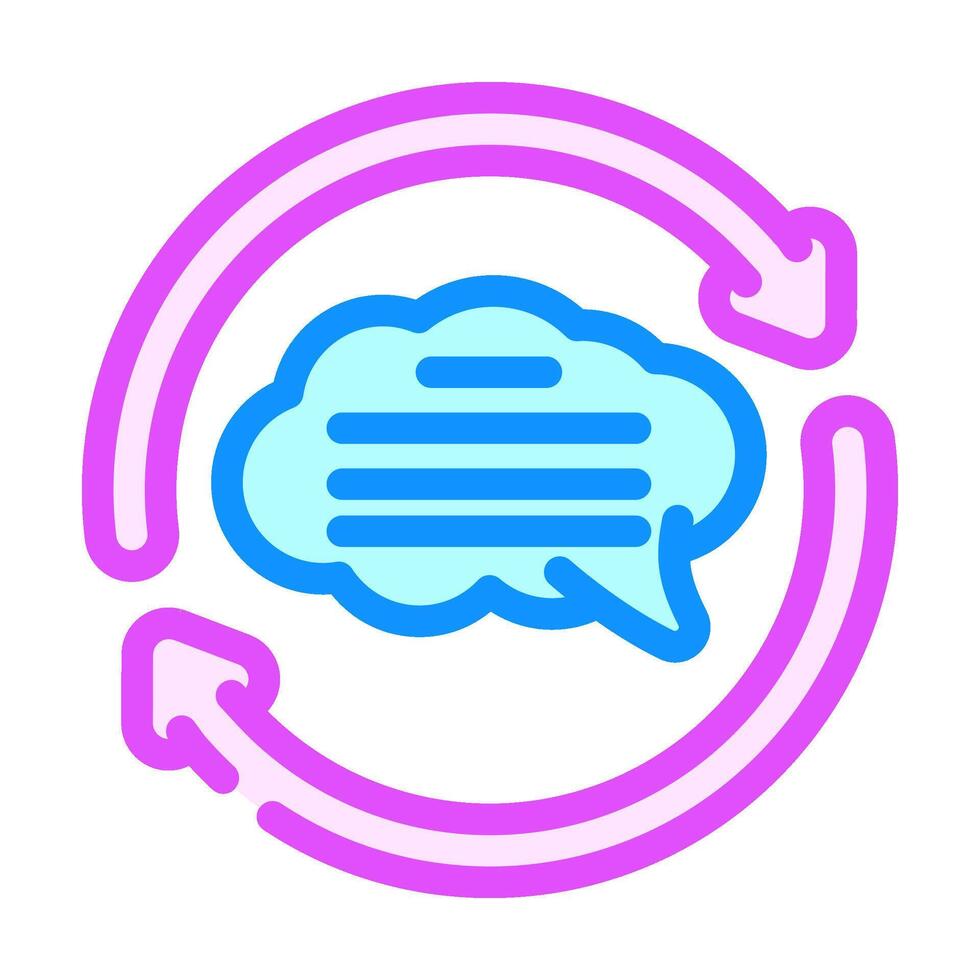 conversation arrows natural language processing nlp color icon illustration vector