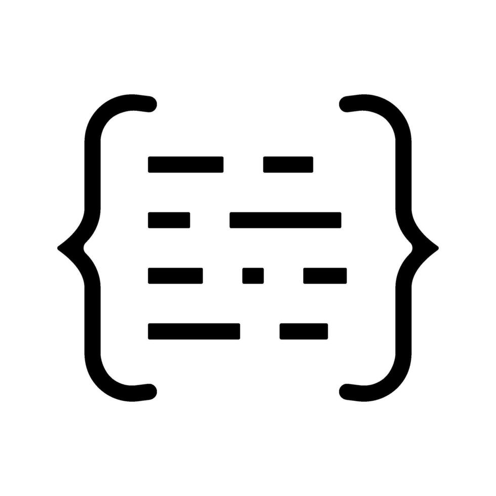 code brackets with letters nlp glyph icon illustration vector