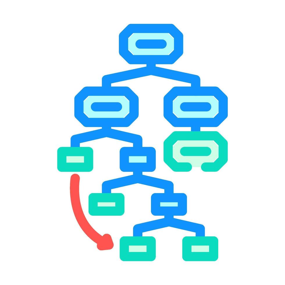 syntax tree natural language processing nlp color icon illustration vector