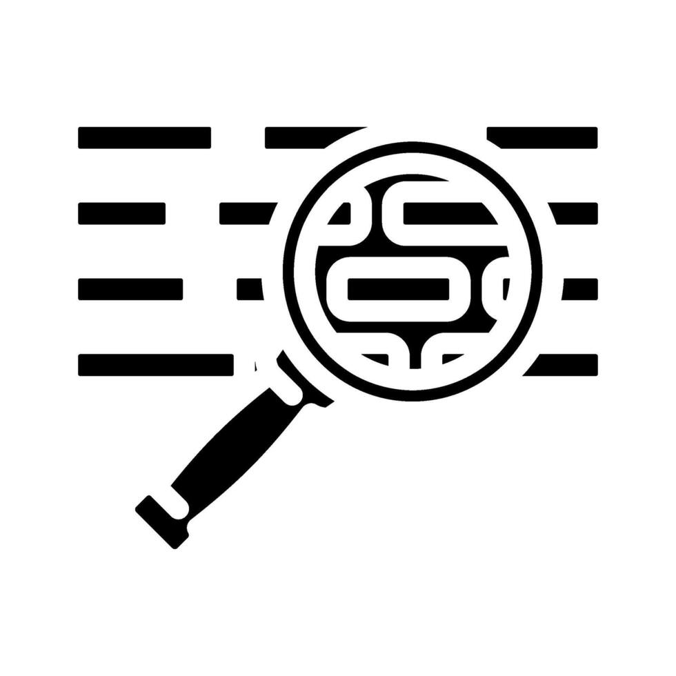 search magnifying glass nlp glyph icon illustration vector