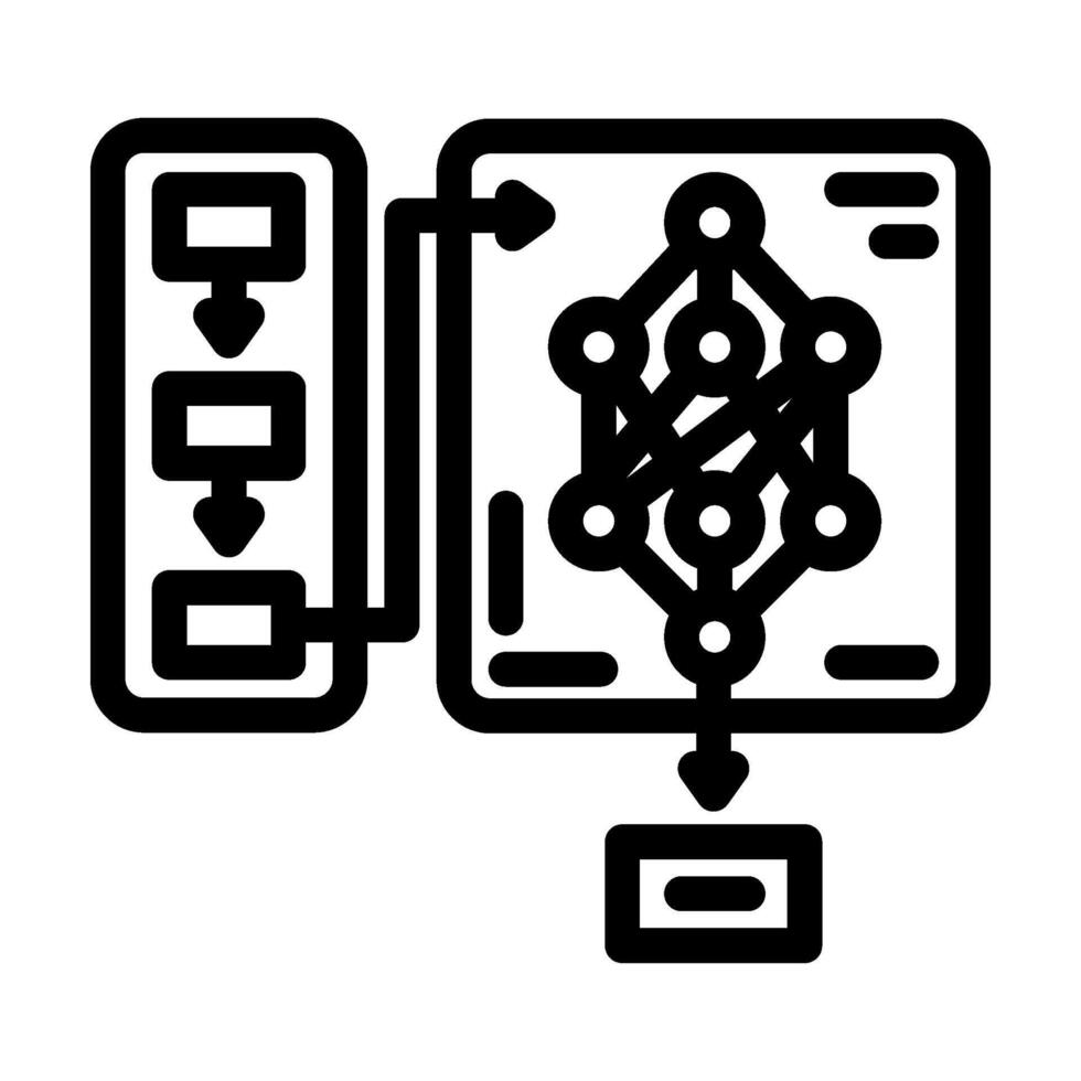 neural network diagram natural language processing nlp line icon illustration vector