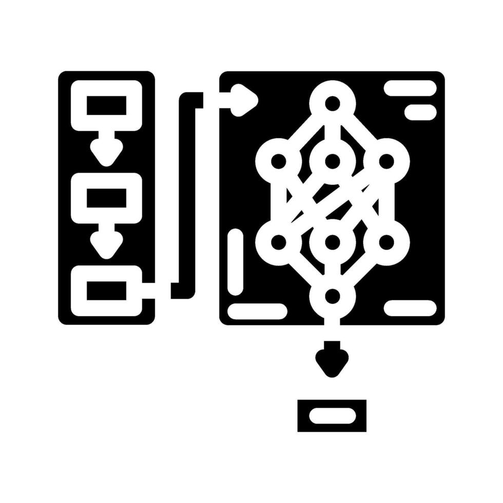 neural network diagram natural language processing nlp glyph icon illustration vector