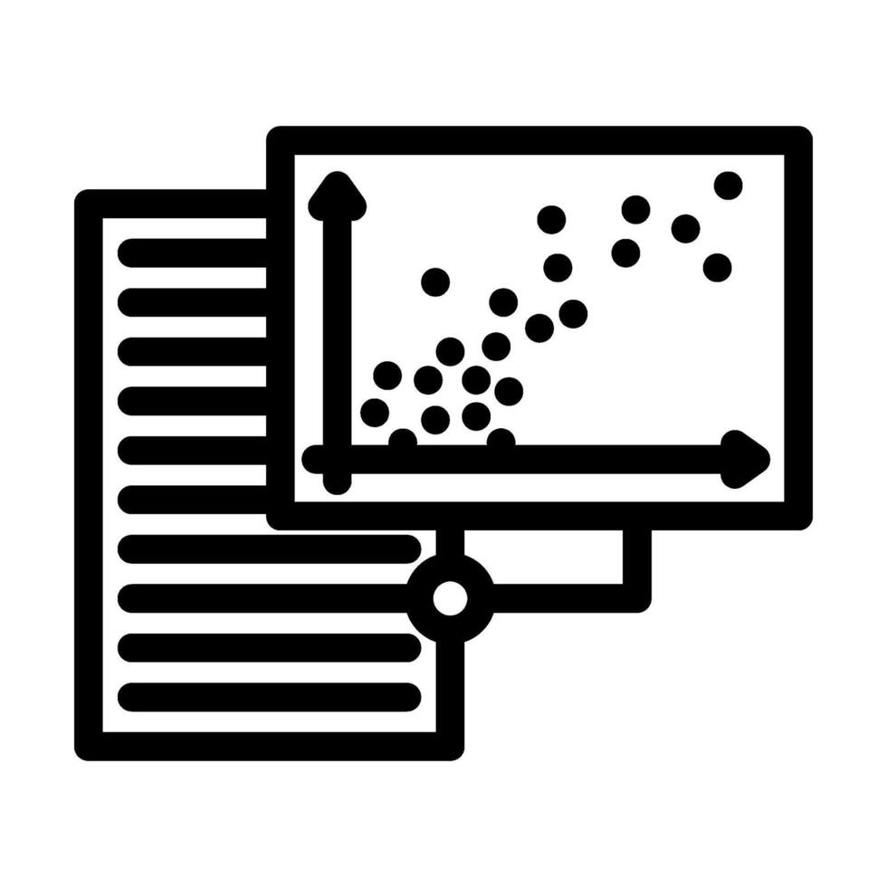 text analysis graph natural language processing nlp line icon illustration vector